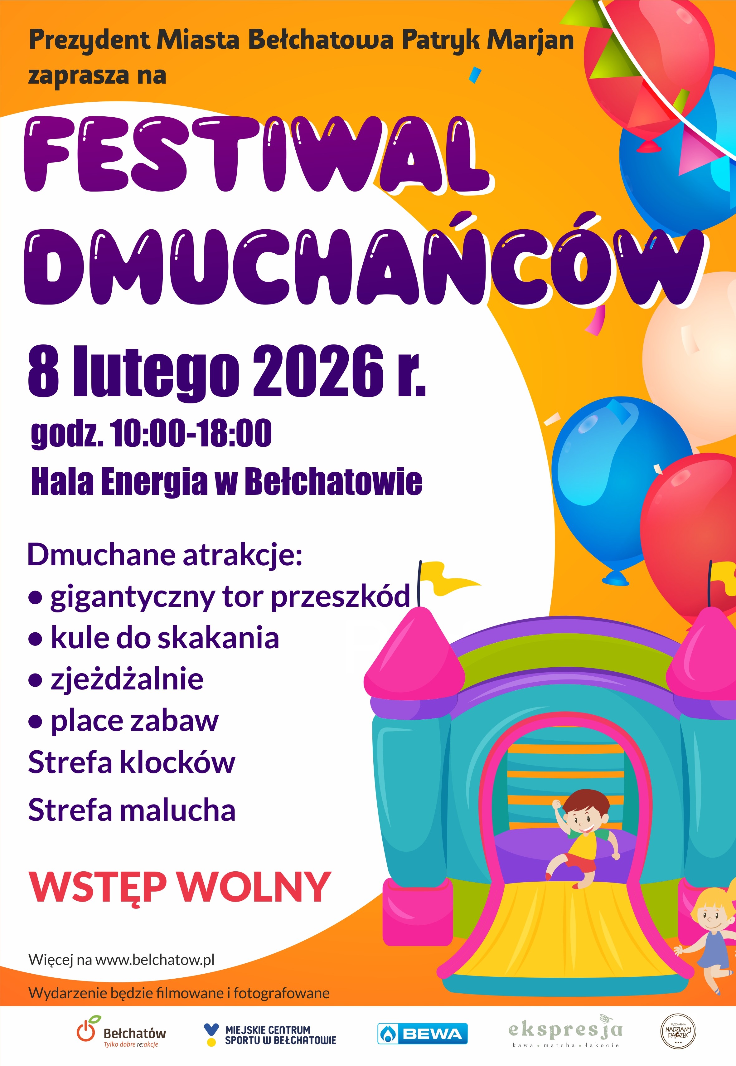 plakat festiwal dmuchańców 8 lutego 2026 roku