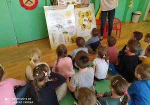 Dzieci słuchają wiadomości o pszczołach